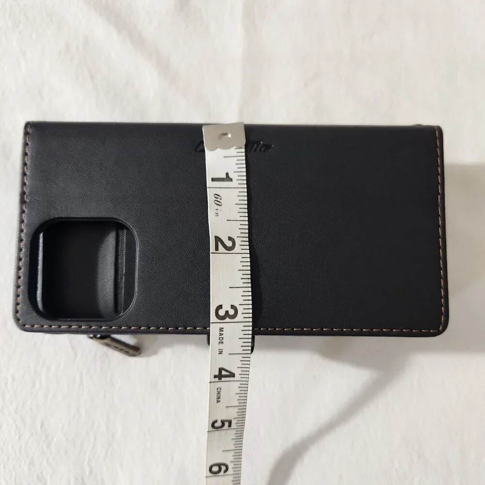 CaseMe Leather Folio Style Wallet Phone Case Zip Magnetic Close Card Slots